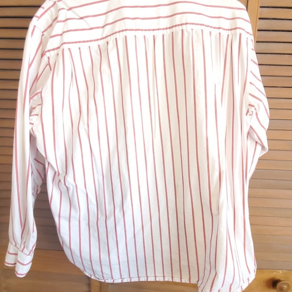 Susan Bristol white button up women’s top with red stripes size 16. (XL) - Picture 2 of 4